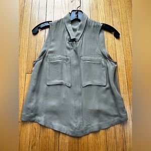 Theory sleeveless zip blouse